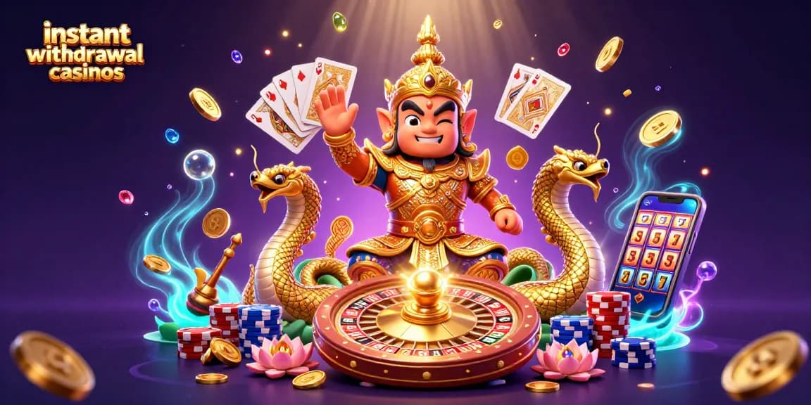 Experience the thrill of instant withdrawal casinos with vibrant 3D characters and dynamic casino elements.